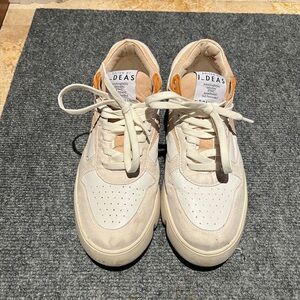 i_deas size 6.5 pink orange and white platform sneakers